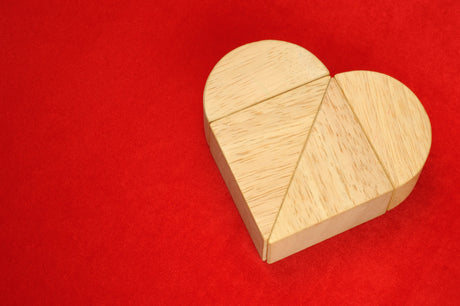 Heart Blocks on red background