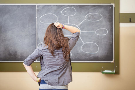 Nursing Student breaking down a difficult question on blackboard