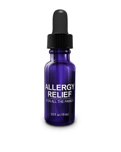 Deep blue glass dropper Allergy Relief