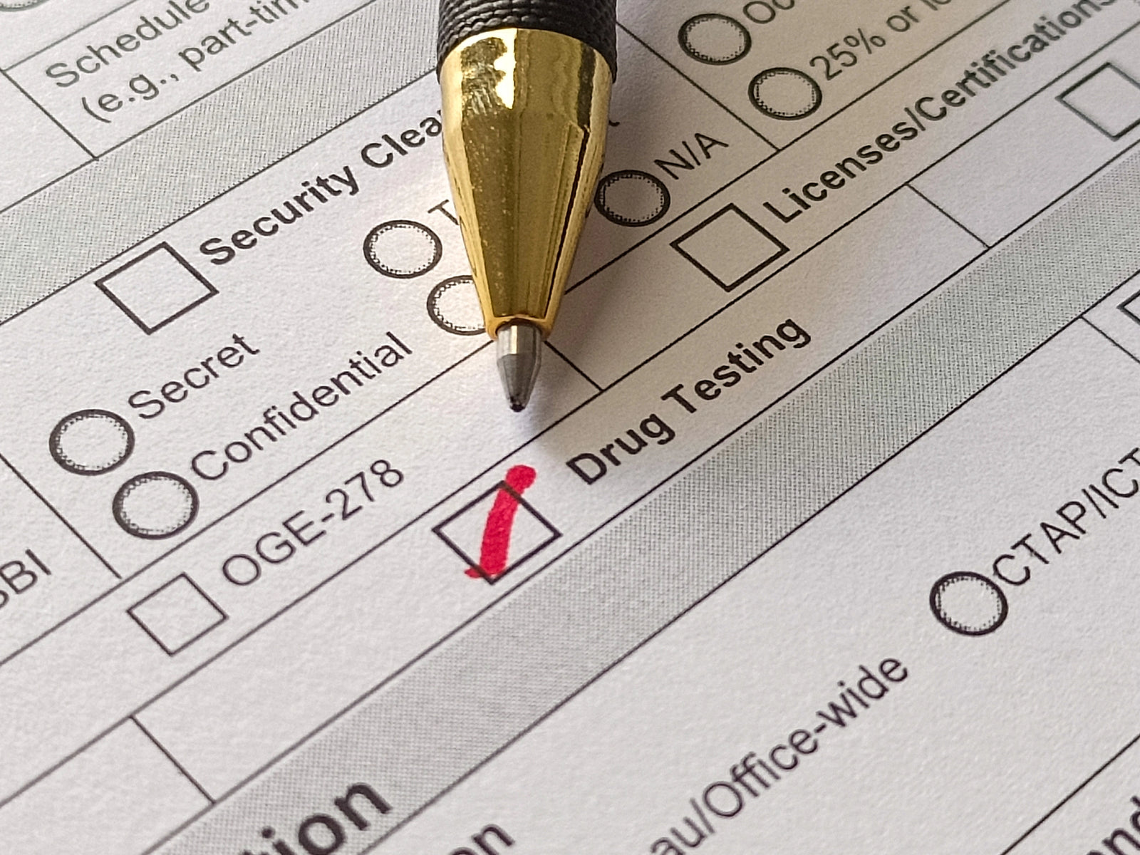 Nurse Drug Testing Form