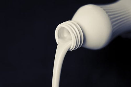 Milk pouring from a milk bottle